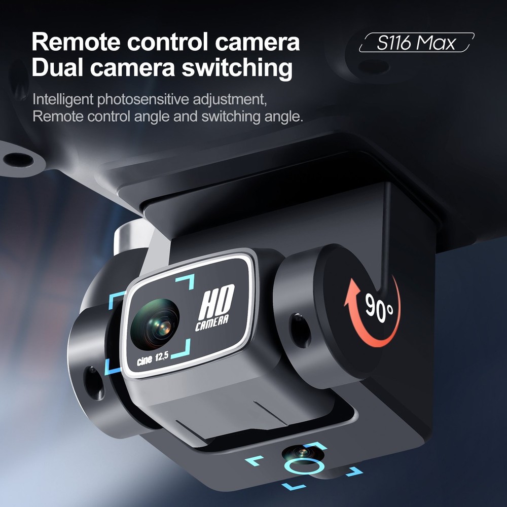 S116 GPS Drone with Screen Controller, Two-Batteries, Brushless Motor, Altitude