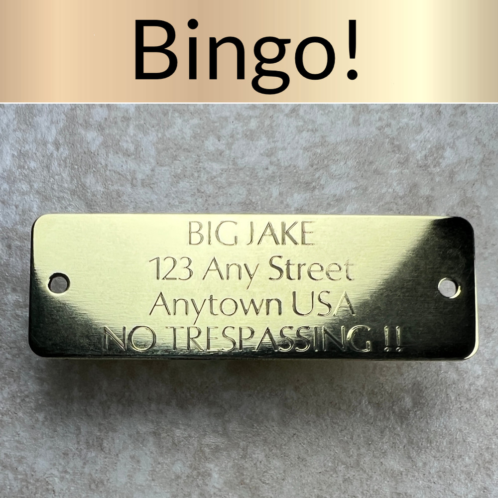 Custom Engraved Tags Personalized NAME PLATE ID Tags NAME PLATE BRASS LARGE