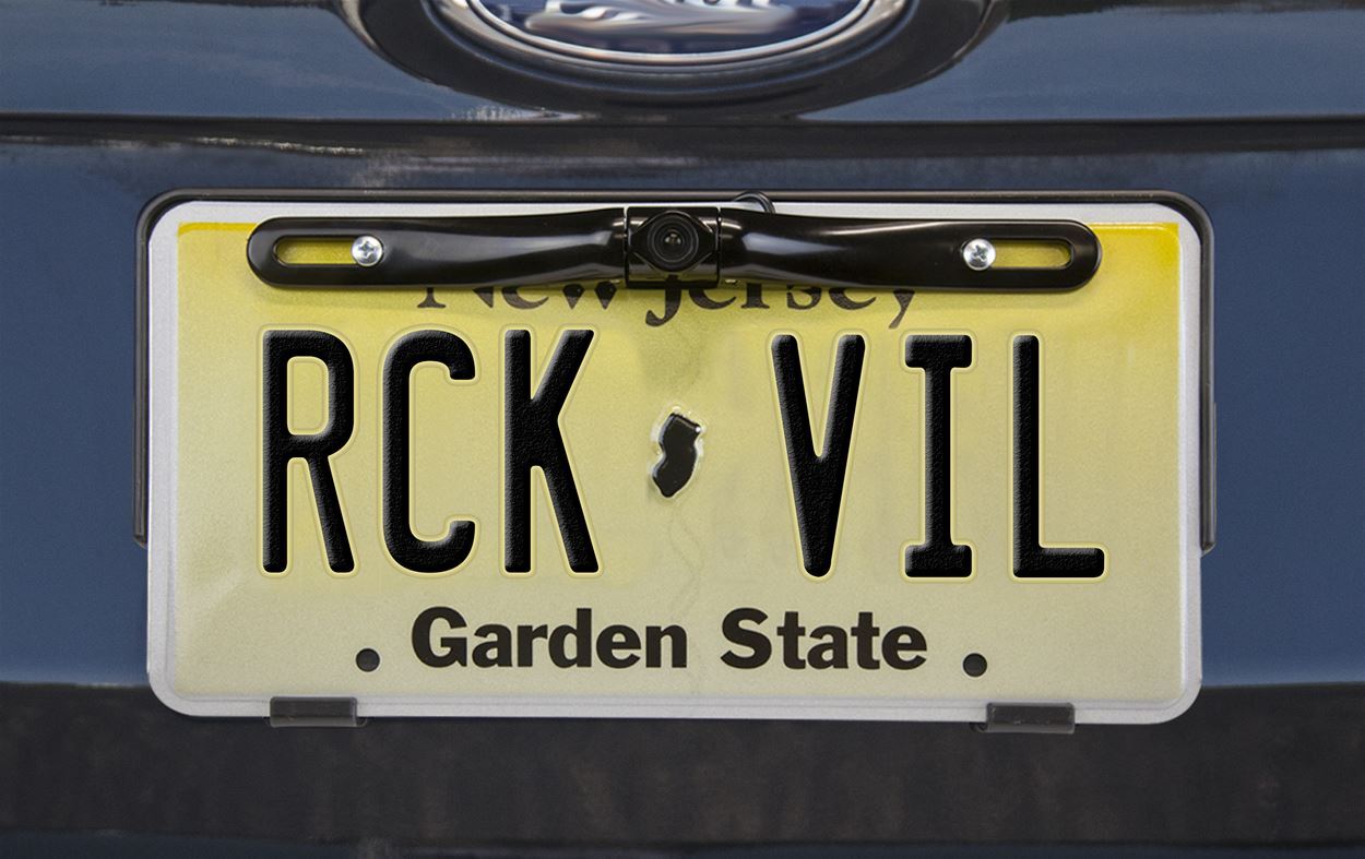 Rockville RBC5B Black Metal Car License Plate Camera+Night Vision+Distance Lines
