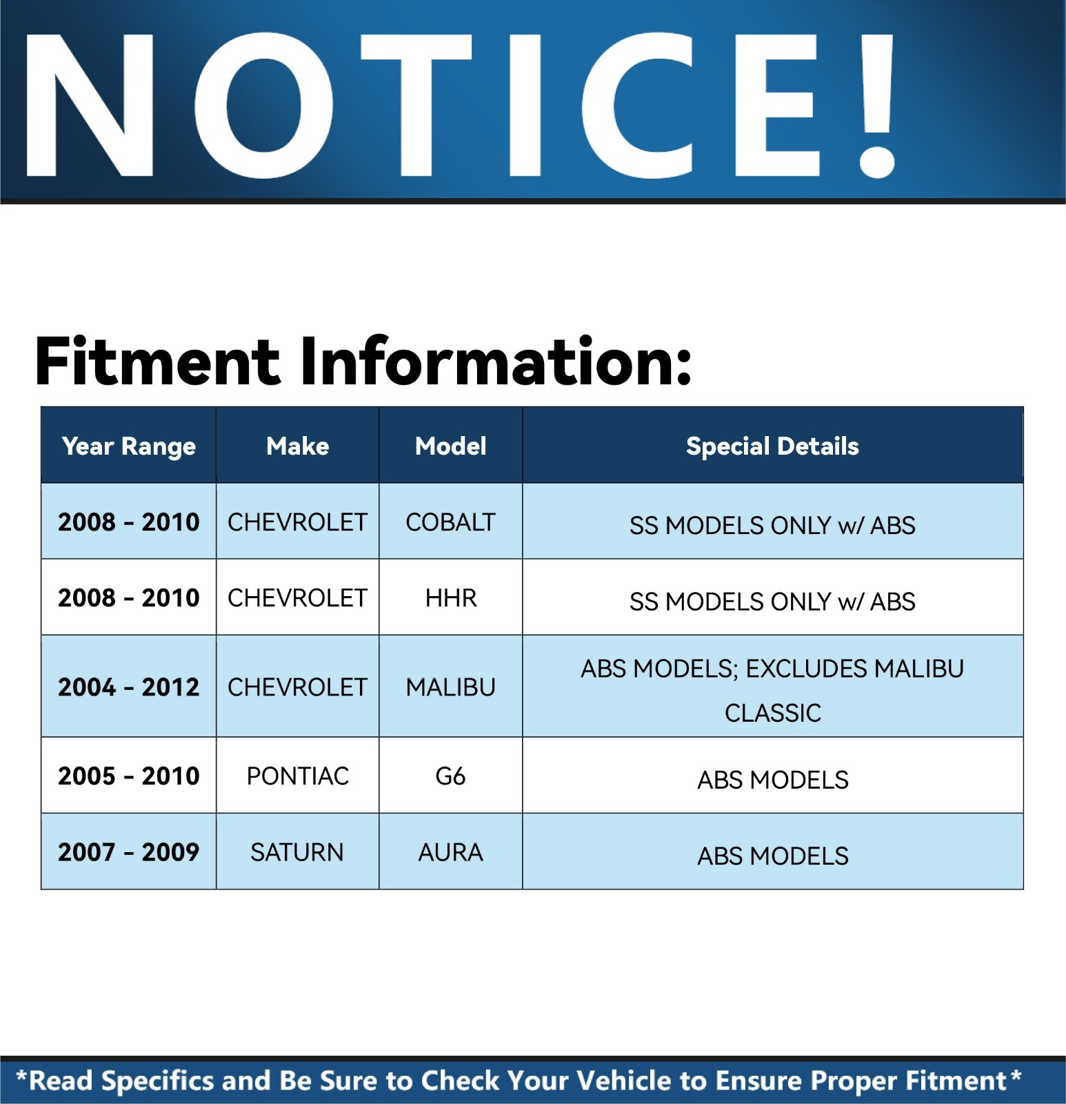 For 2008 2009 2010 Pontiac G6 Saturn Aura Chevy Malibu Front Wheel Bearing Hub