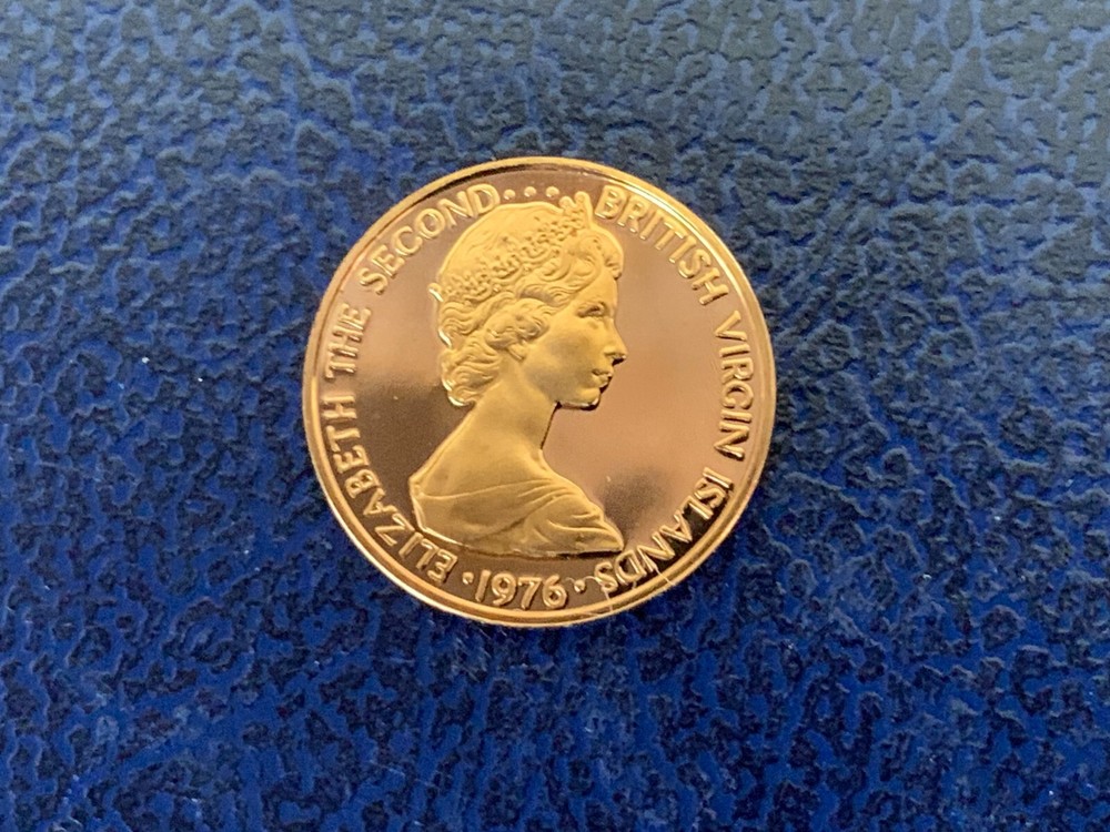 1976 British Virgin Islands 1 Cent proof coin-Ex. mint set-UNC