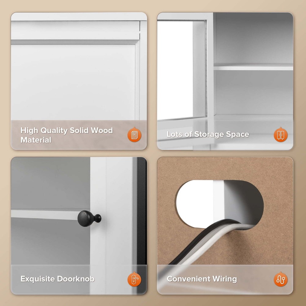 48'' Electric Fireplace Mantel，Remote Control, Adjustable LED Flame