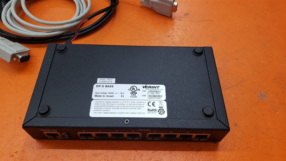 ⭐️⭐️⭐️⭐️⭐Verint SR 8 Base 21-640-3701 Security Data Transfer Interface w cables