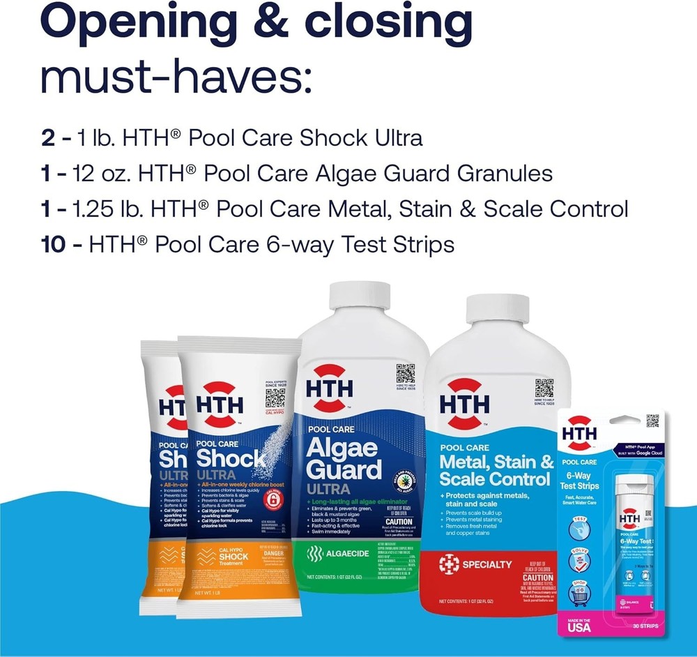 Multi-Purpose Swimming Pool Care Kit, 4 lbs - For Algae Control & Water Testing