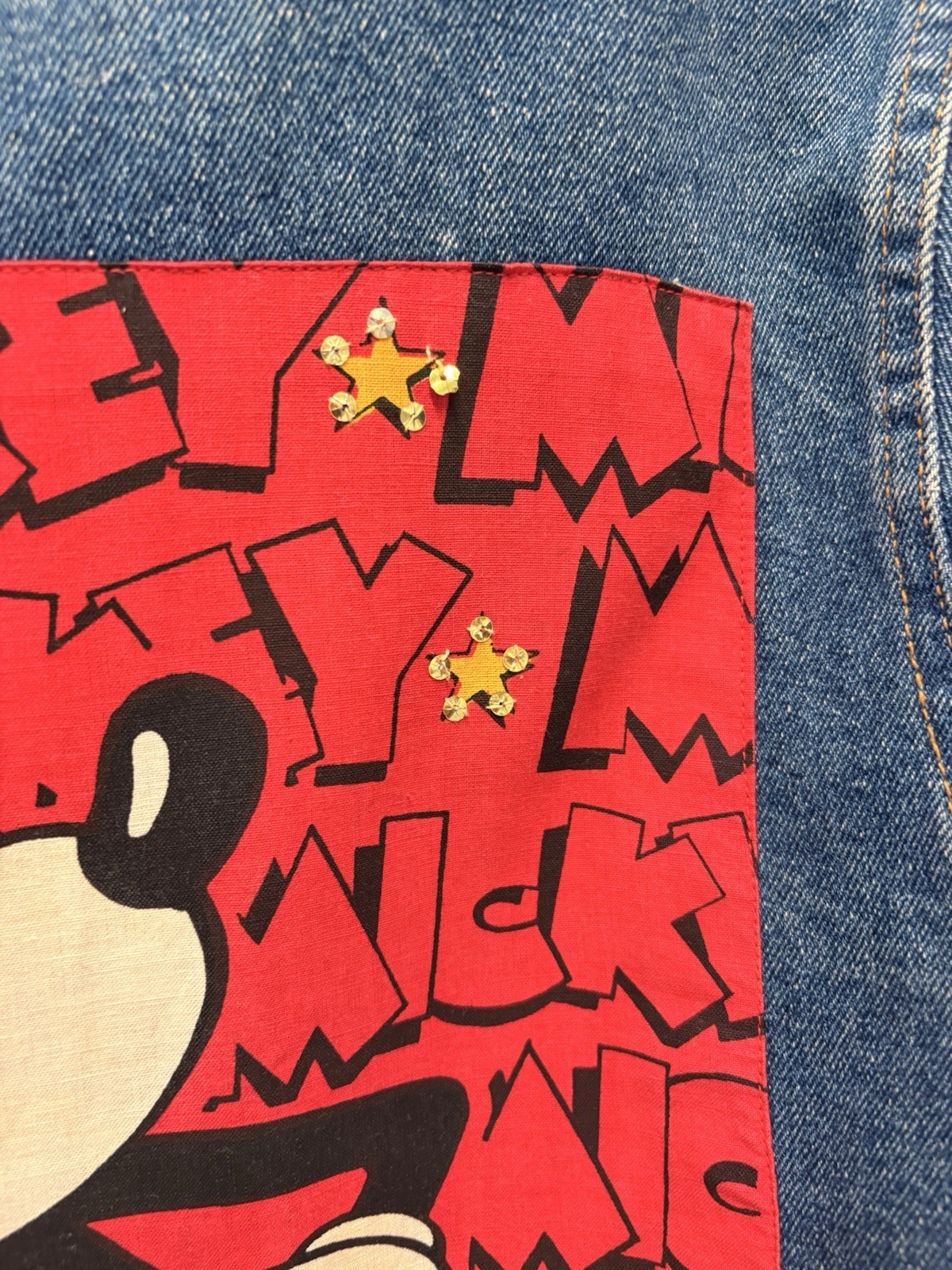 Mickey & Co. VTG Denim Jacket Large Mickey Mouse Embellished Disney Unisex 90