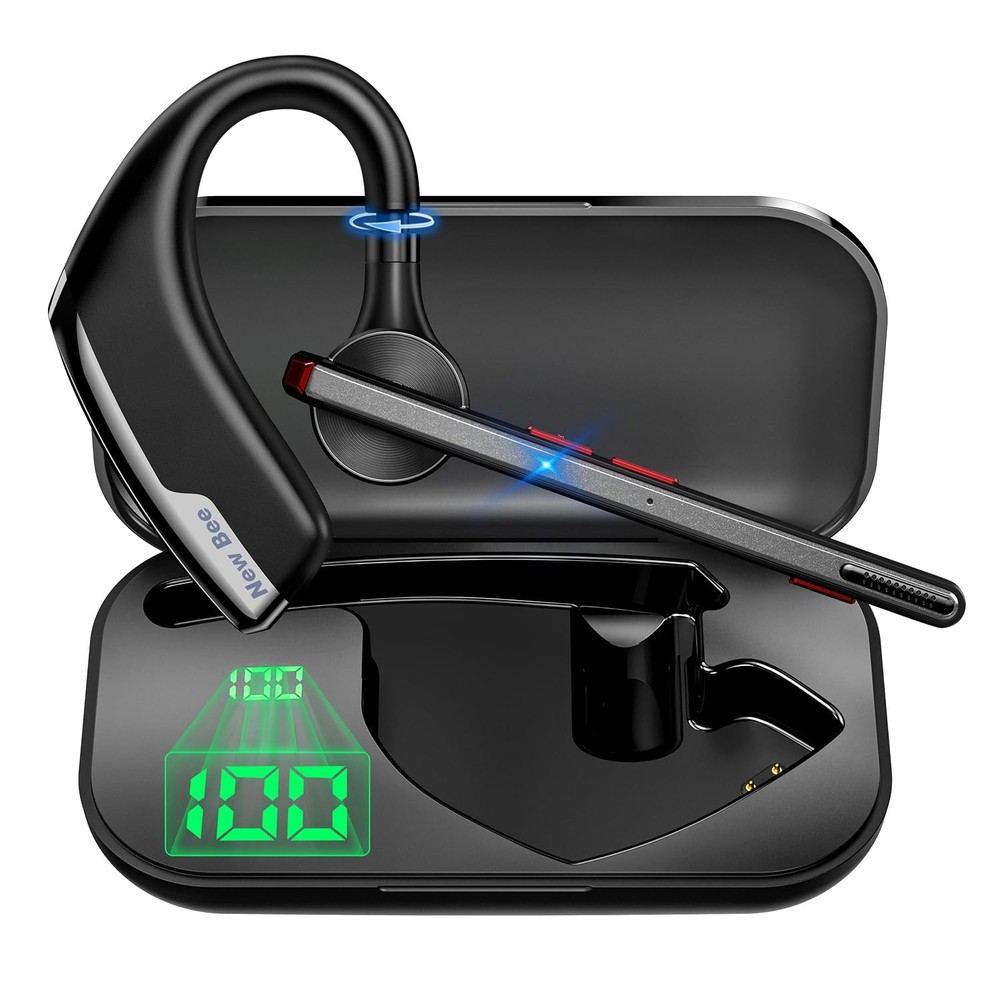 Bluetooth Headset, Wireless Bluetooth Earpiece for Cellphone with 500mah Char...