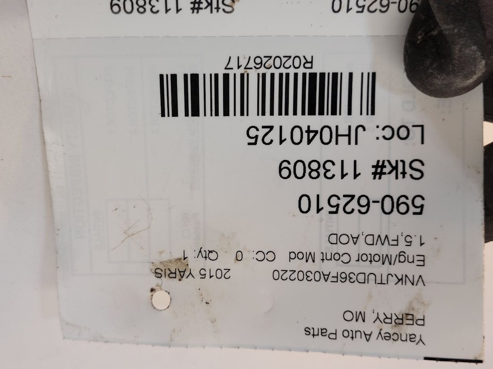 2015 TOYOTA YARIS Engine ECM Electronic Control Module Hatchback 896610DR50