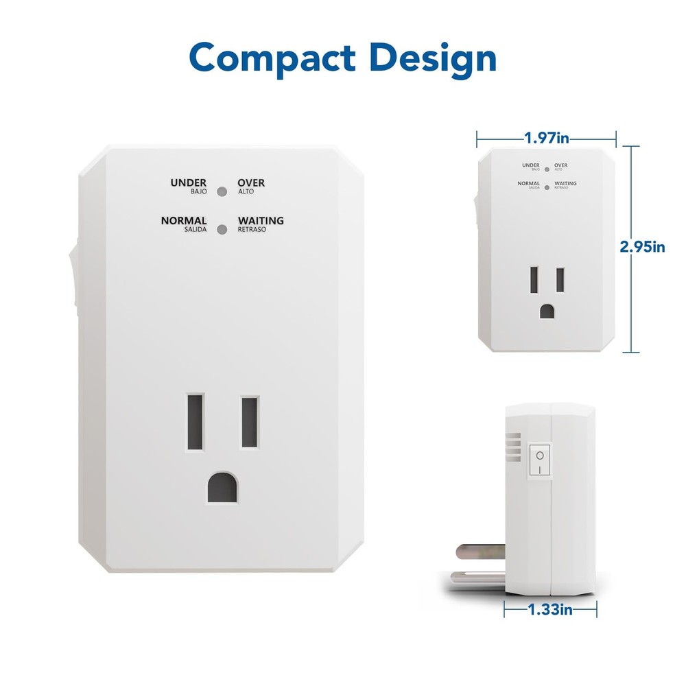 Single Outlet Surge Protector, Small Surge Protector Wall Tap with Ground Pro...