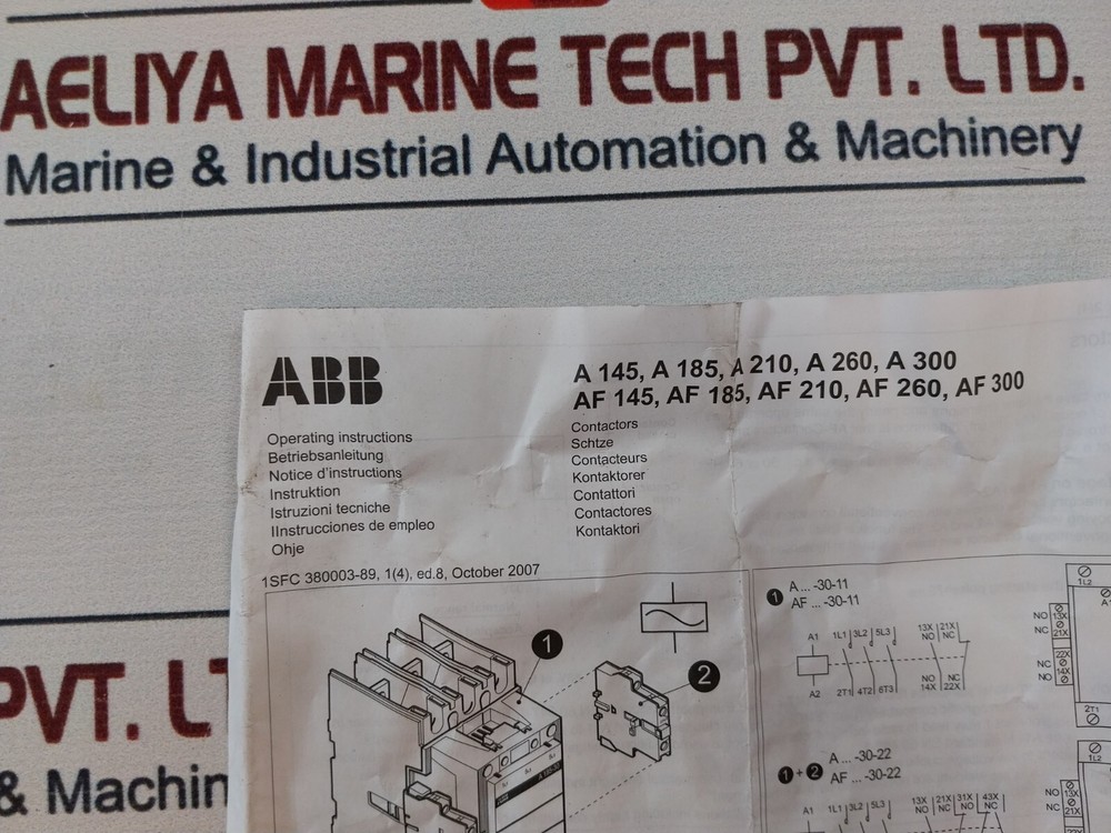 ABB 1SFC 380003-89 Operating Instructions Contactors Set