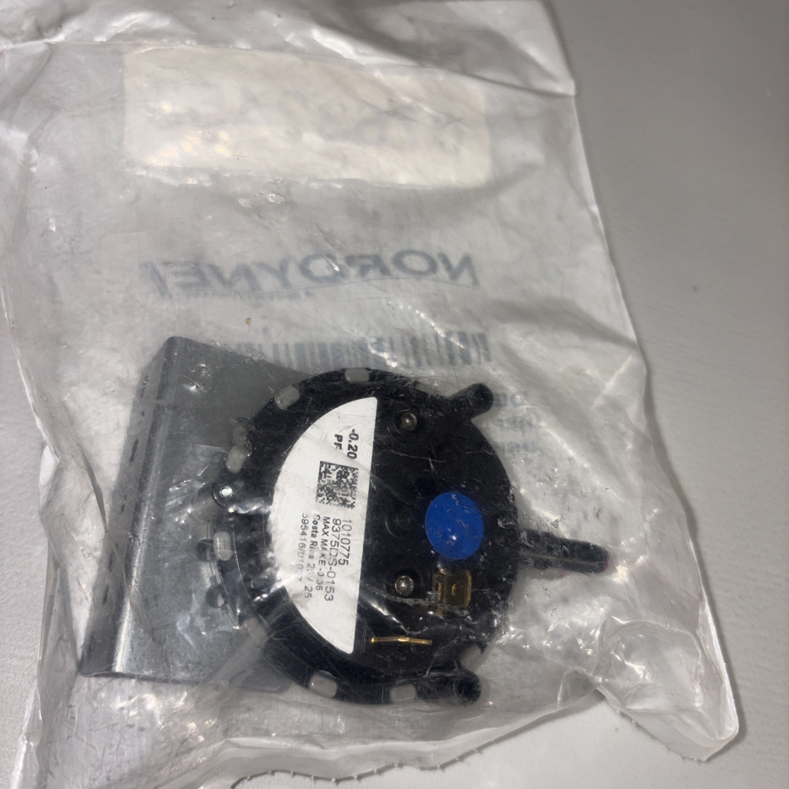 Nordyne Intertherm Gas Furnace Pressure Switch no. 0.20 1010775R
