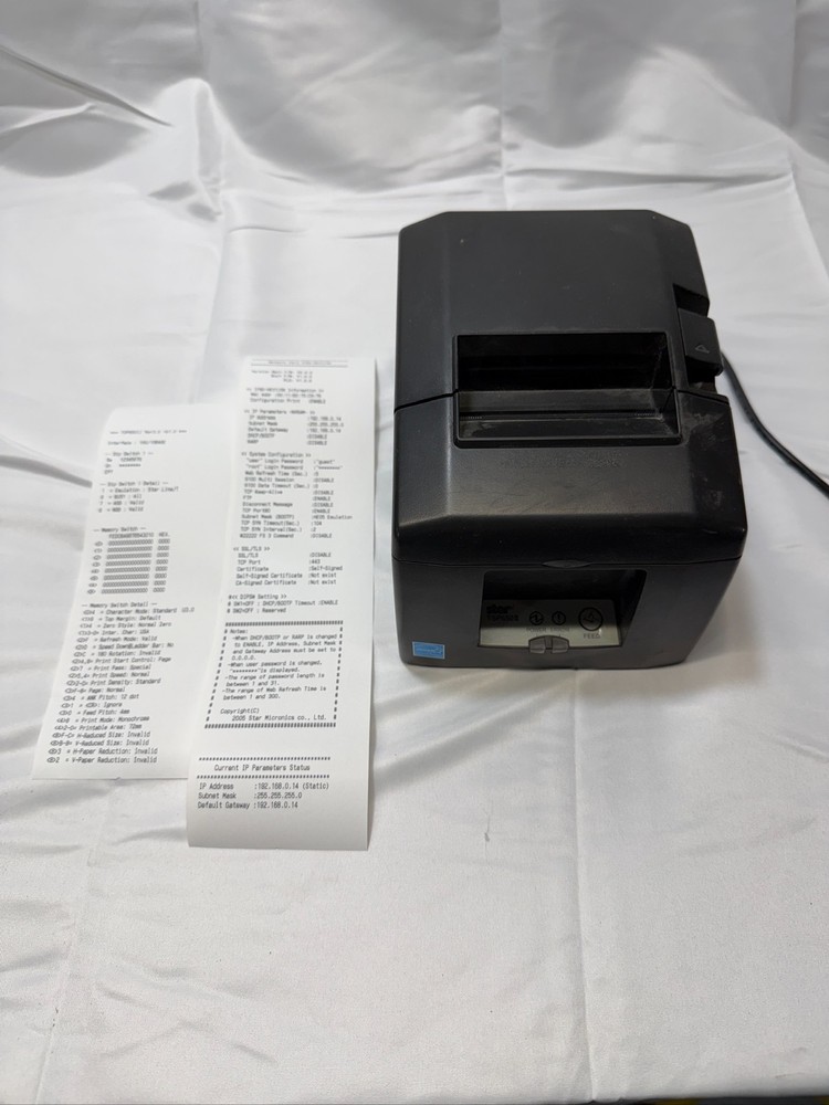 Star Micronics TSP650 POS 24V Thermal Receipt Ethernet Interface