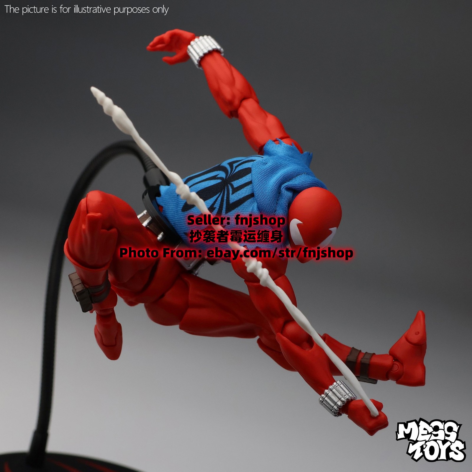 In Stock Hot-New Mess Toys Scarlet Hero Spider-Man Blue Suit 1/12 Action Figure