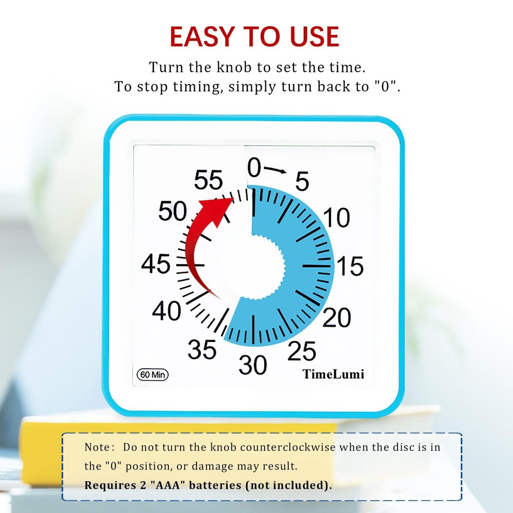 60-Minute Visual Timer for Kids, Time Management Tool Study Classroom Timer, ...