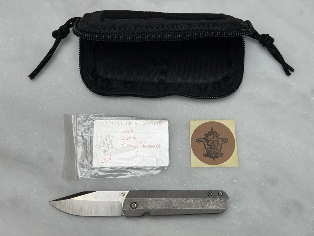 Maverick Customs Jack Full Titanium Knife Folder S60V Rare