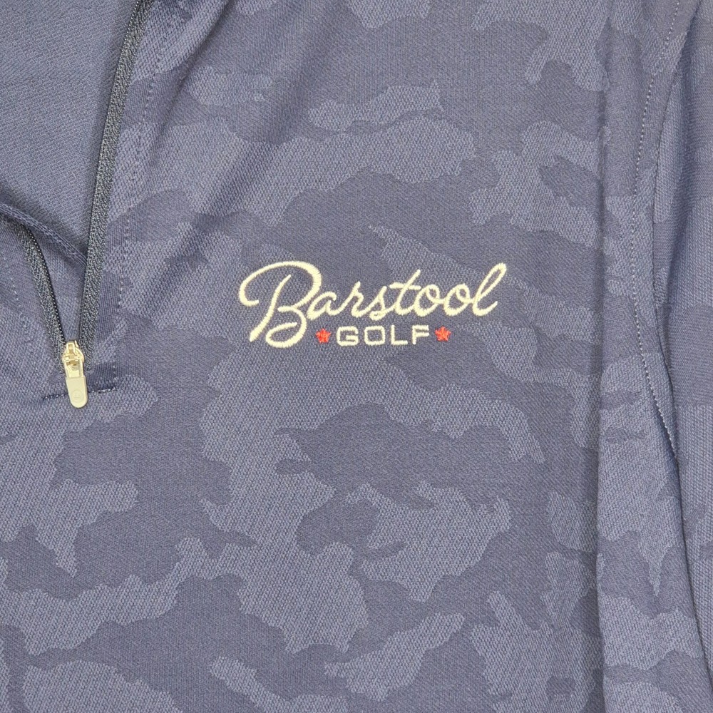 Peter Millar Barstool Golf Jumper Pullover Size Medium Blue 1/4 Zip Long Sleeve