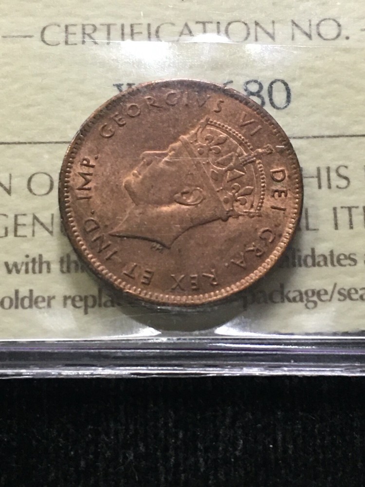 1942 ICCS Graded Newfoundland, Small One Cent, **MS-64**