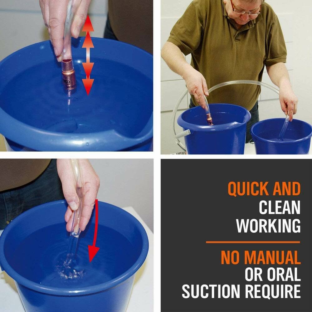 Shaker Siphon Hose Jiggler Pump Gasoline Fuel Water Transfer 6'X3/4" Copper Head