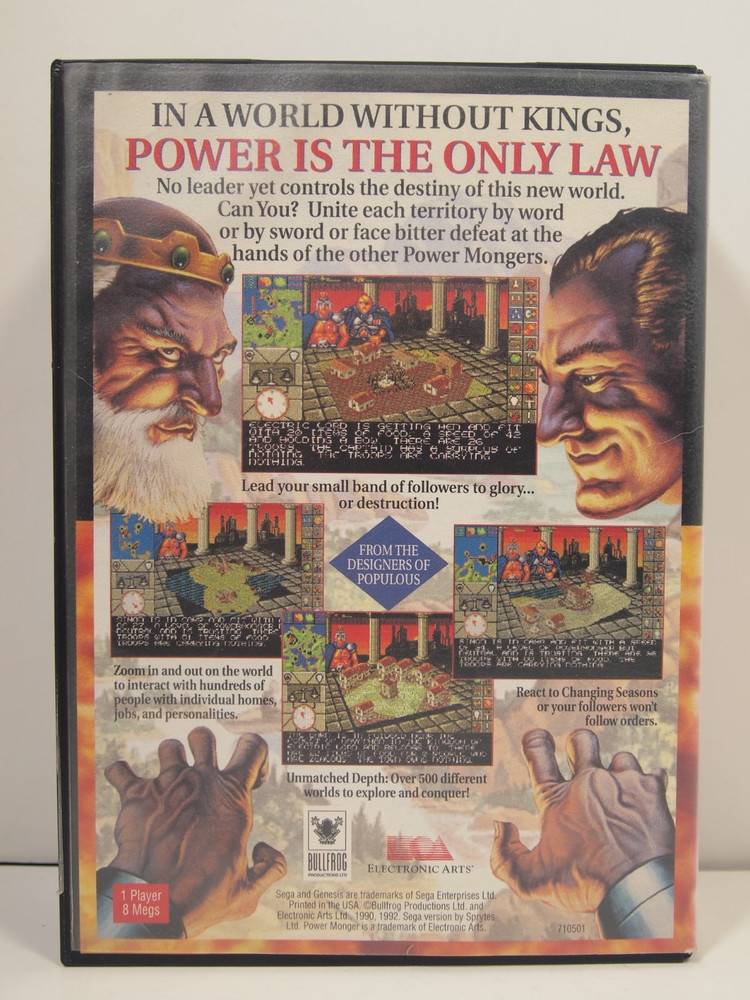 Power Monger Case (SEGA Genesis) Authentic BOX ONLY