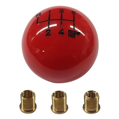 6 Speed Car Gear Shift Knob, Car Stick Shift Handle with Red