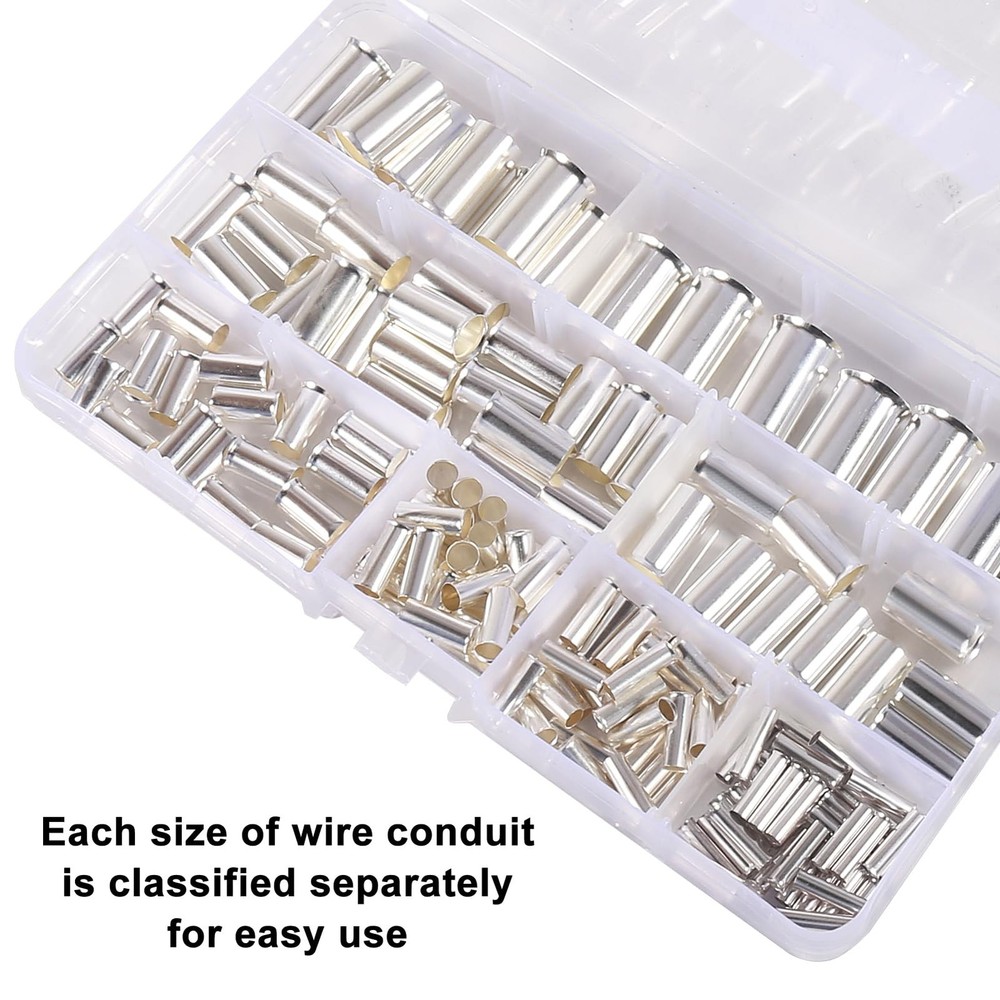 Wire Ferrules Kit 166PCS Copper Crimp Terminal Set Assorted