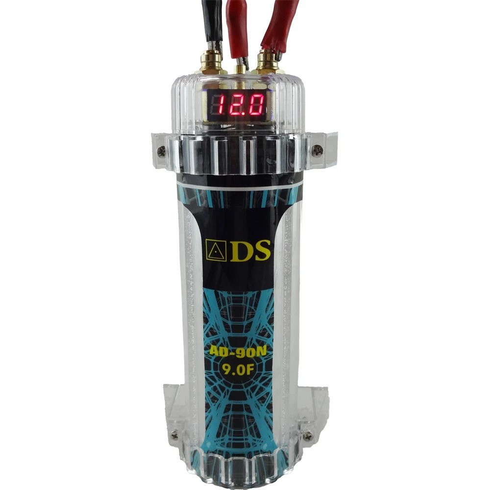 9.0 Farad Capacitor Car Audio Digital Voltage Power Amp Sub Modified LED light