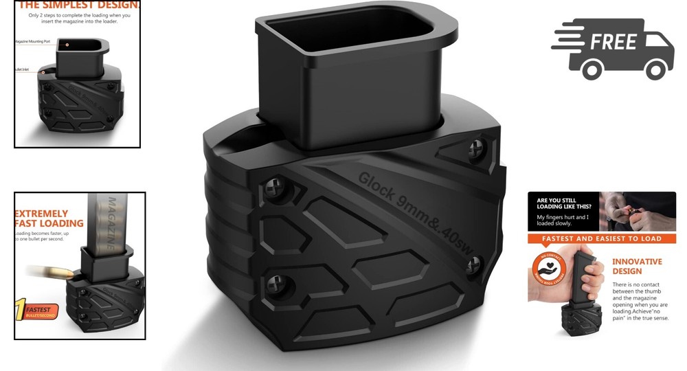 Gun Magazine Loader for Glock 9mm .40 Caliber Fast Easy Loading Tool
