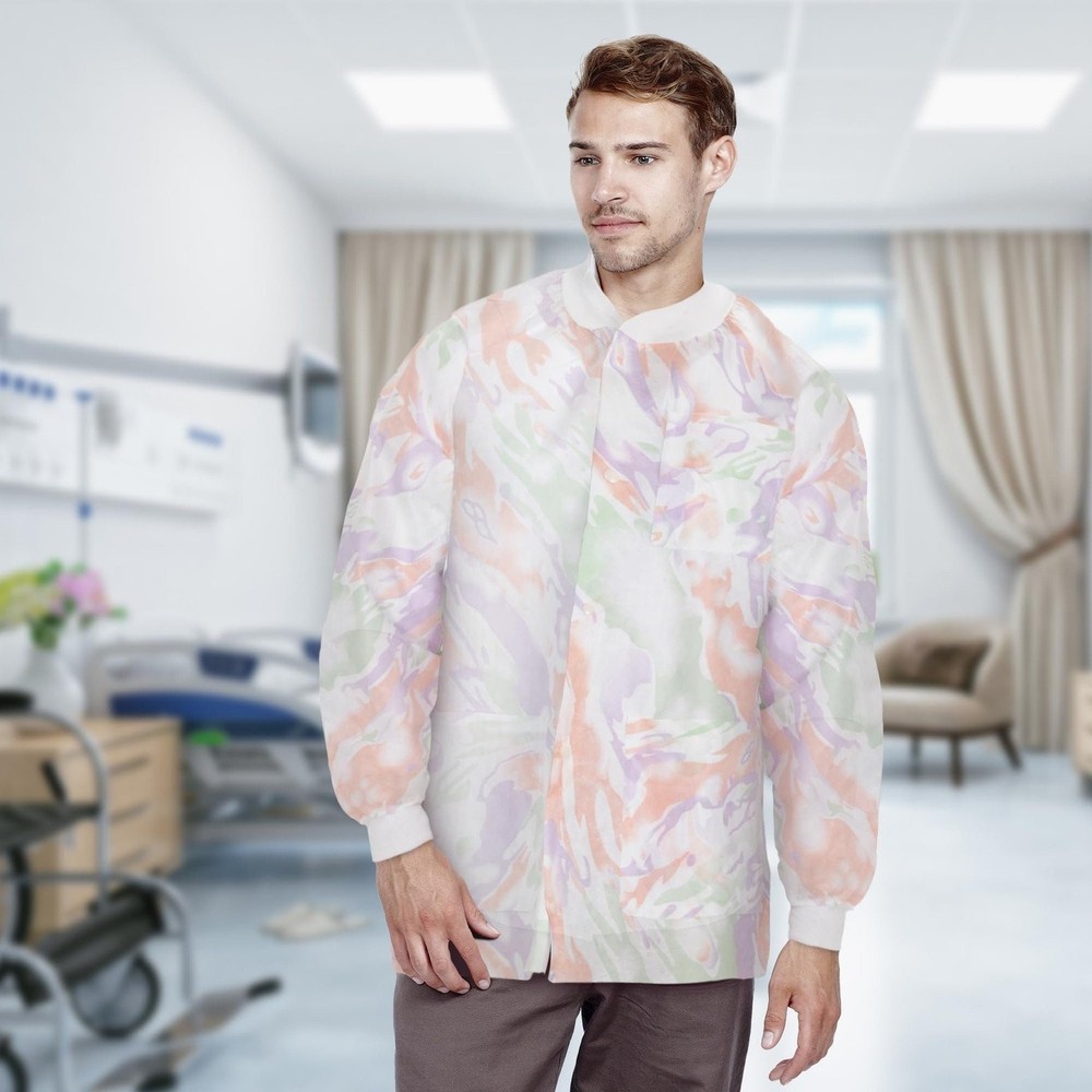 Multicolor Disposable Lab Jackets SMS Snap Front 100 Count Medium Size