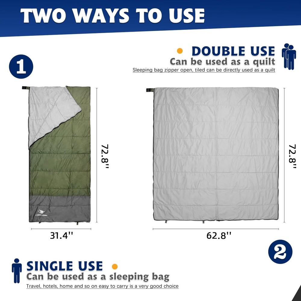 Lightweight Sleeping Bag, Waterproof Ultralight Envelope Portable Sleeping Ba...