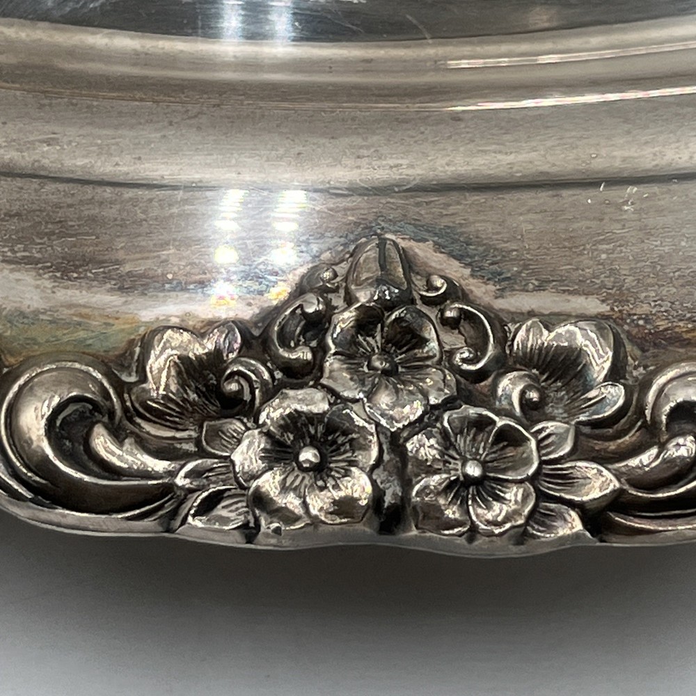 VTG Silverplate Large Footed Floral Butler Heavy Silver Serving Tray 30" X 20”