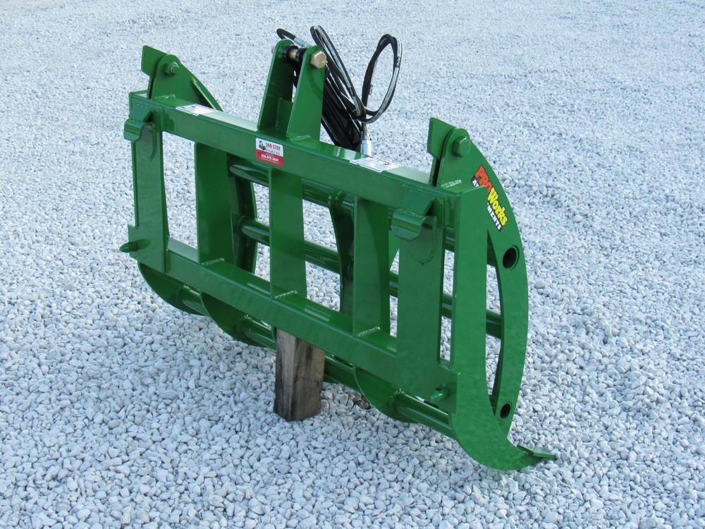 48" Root Rake Clam Grapple Attachment Fits John Deere Compact Tractor Loader