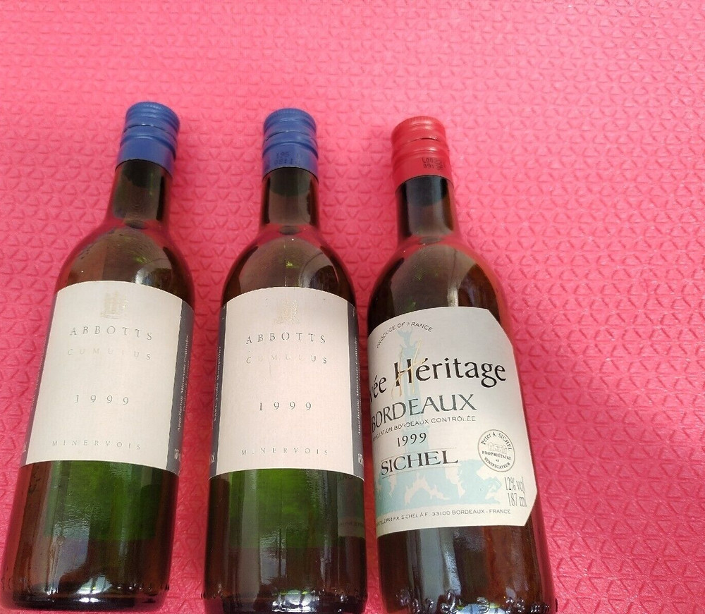 Vintage Small 187ml Wine 3 Empty Bottle - Collectable