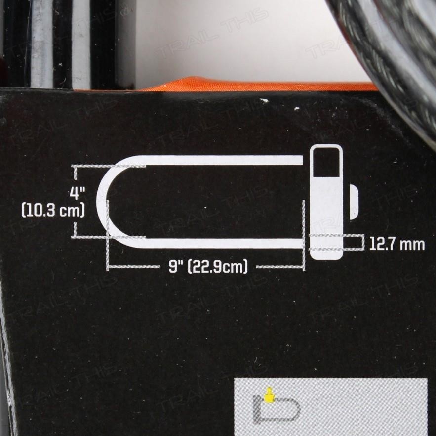 Kryptonite KryptoLok Bike U-Lock Cable Keyed 9 x 4" Lock 4' Cable