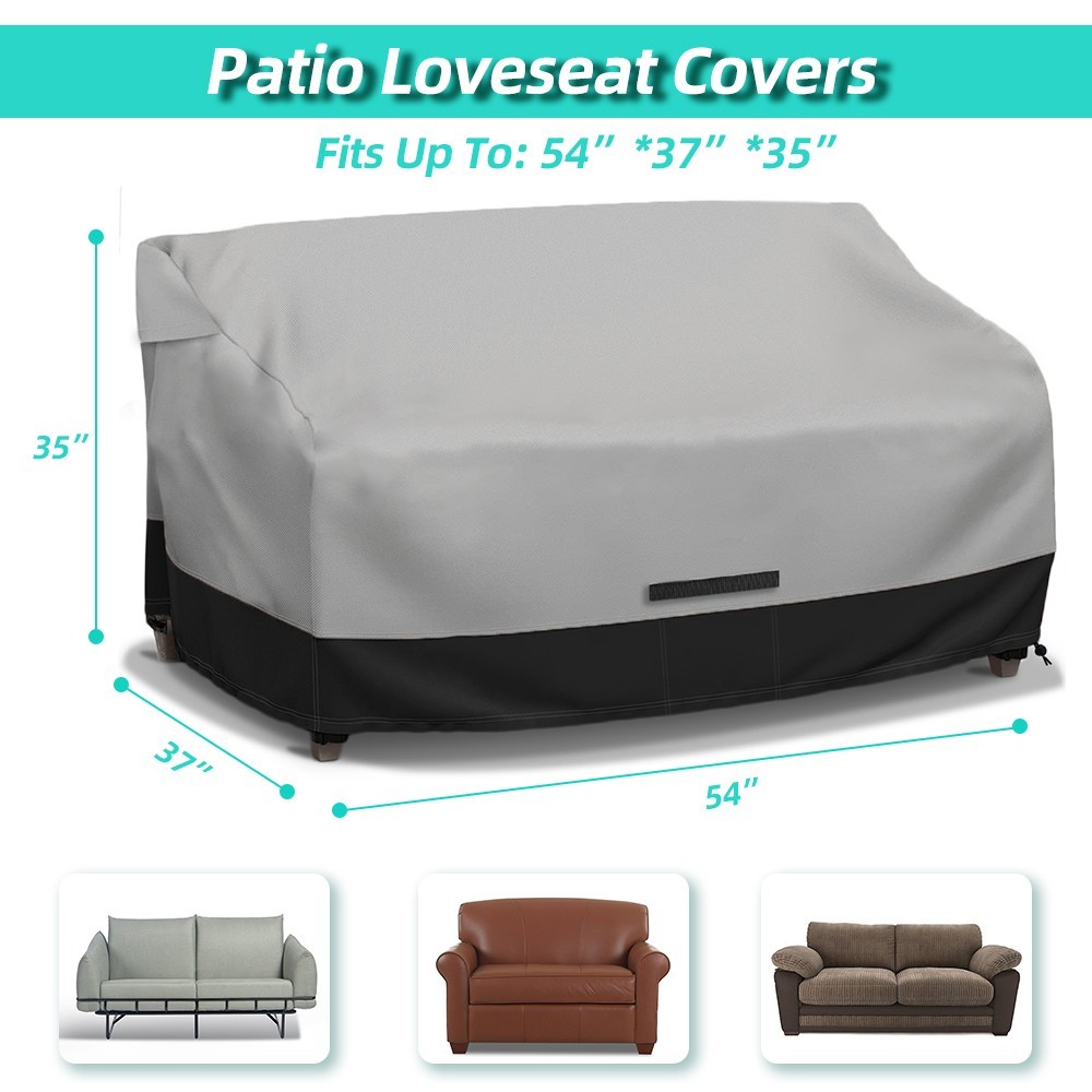Fade and Tear Resistant Patio Loveseat Covers, Heavy-Duty Waterproof Couch Cover