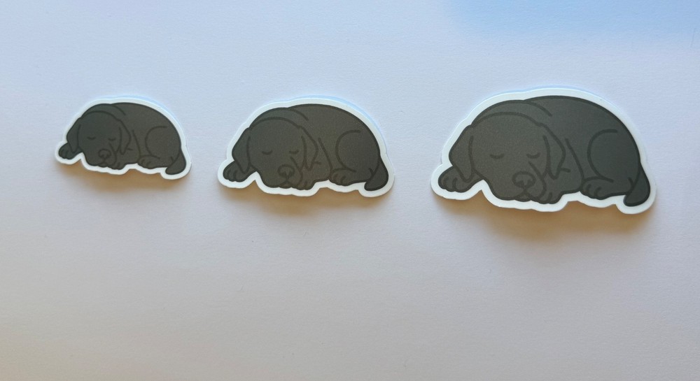 Black Lab Sleeping Sticker