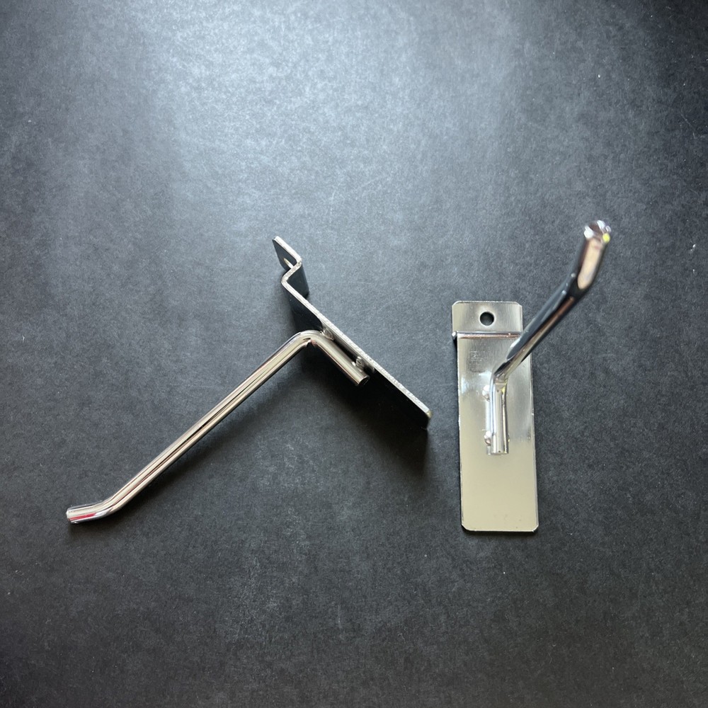 Uline Slatwall Accessories 4" Chrome Peg Hooks