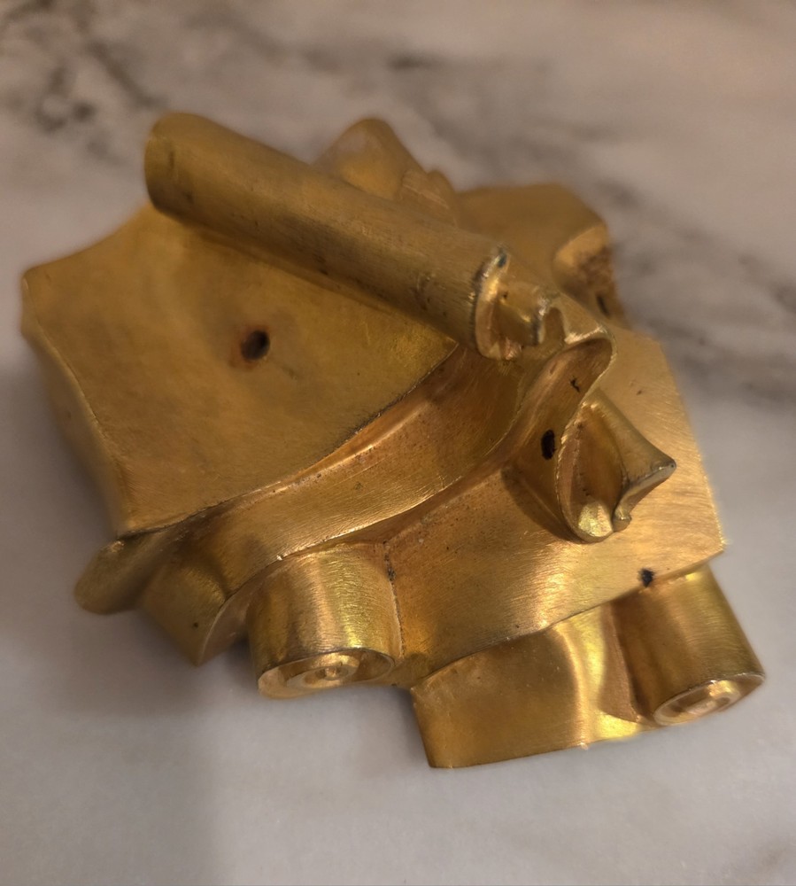 Antque Bronze Scrolls Pediment Ornament