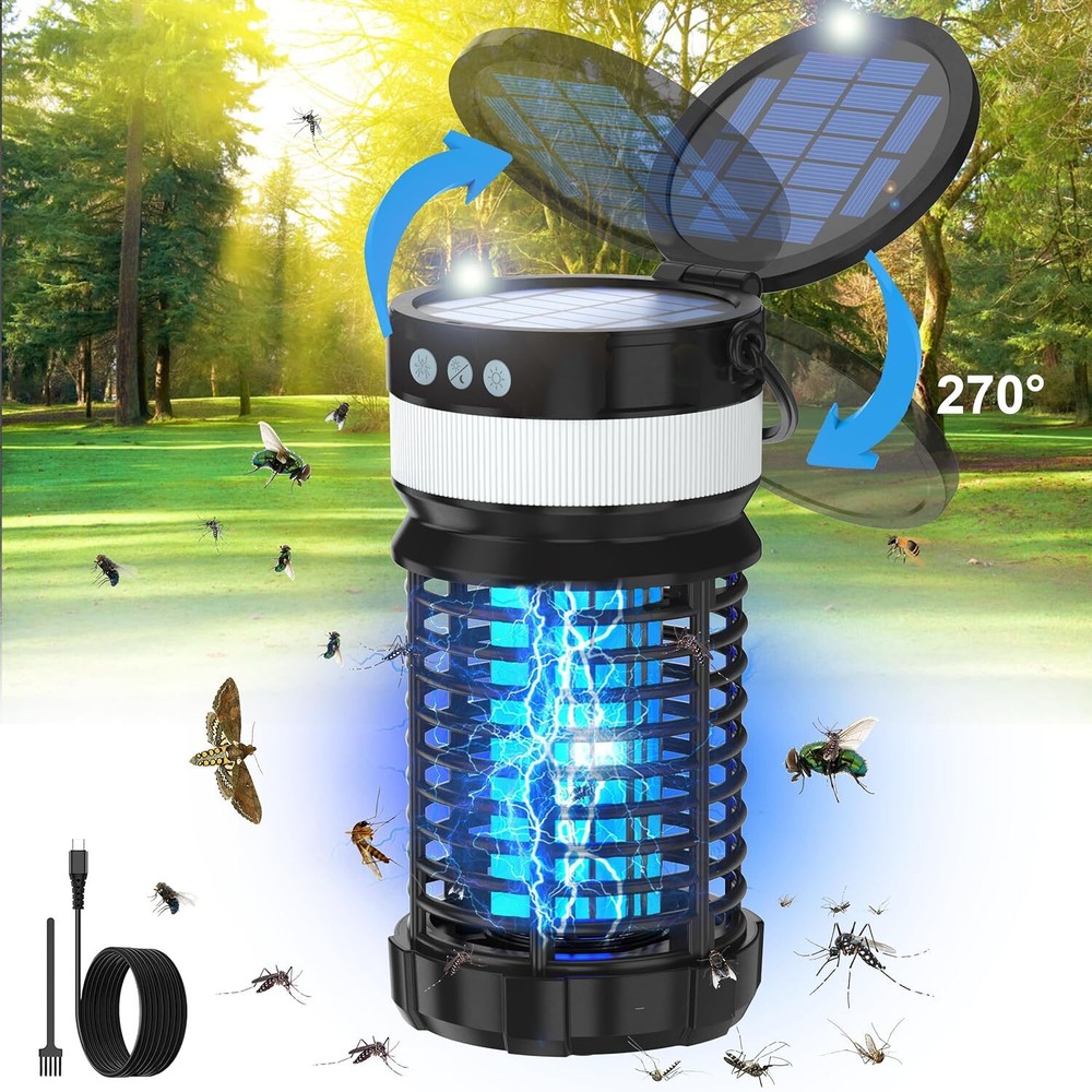 iooo Solar Bug Zapper Outdoor BK-22 - Black