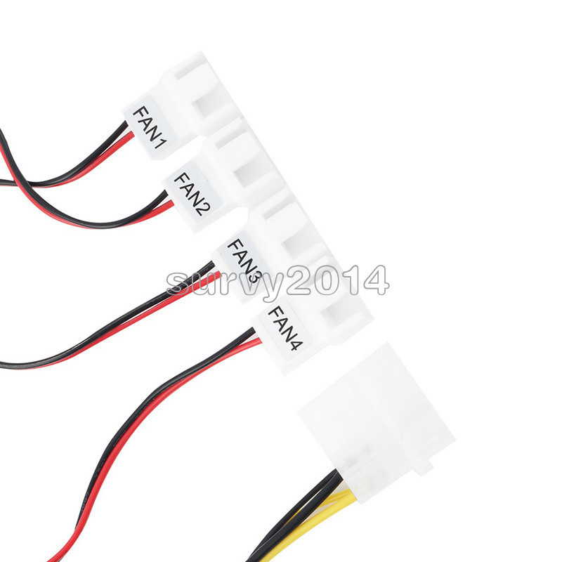 3.5inch PC HDD CPU 4 Channel Fan Speed Controller Led Cooling Front Panel