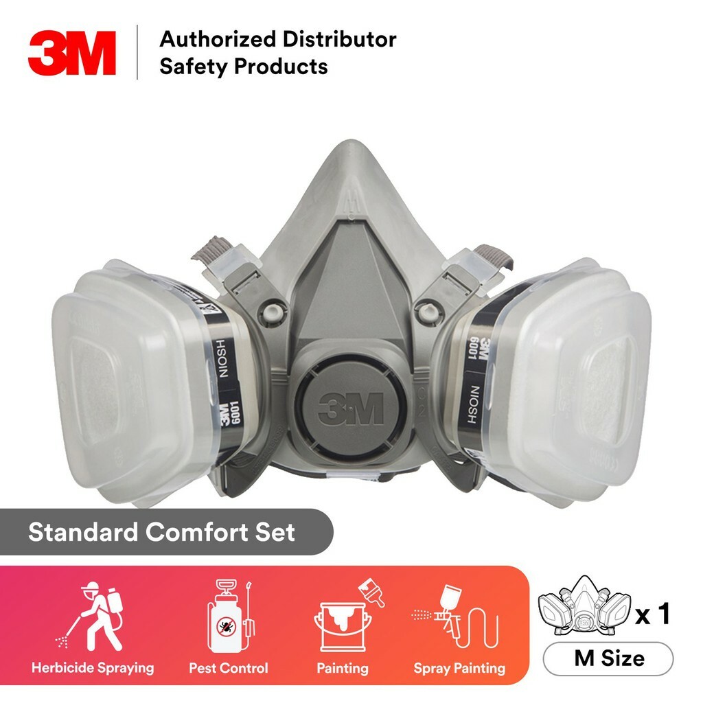 3M 7 IN 1 Reusable Half Face Respirator Facepiece Gas Mask Spraying Painting MED