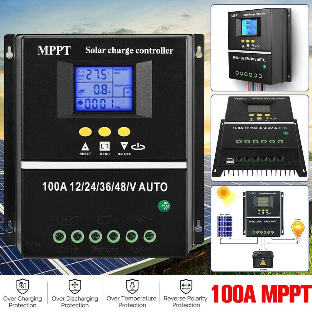 100A MPPT Solar Charge Controller 12V/24V/36V/48V Solar Panel Battery Regulator