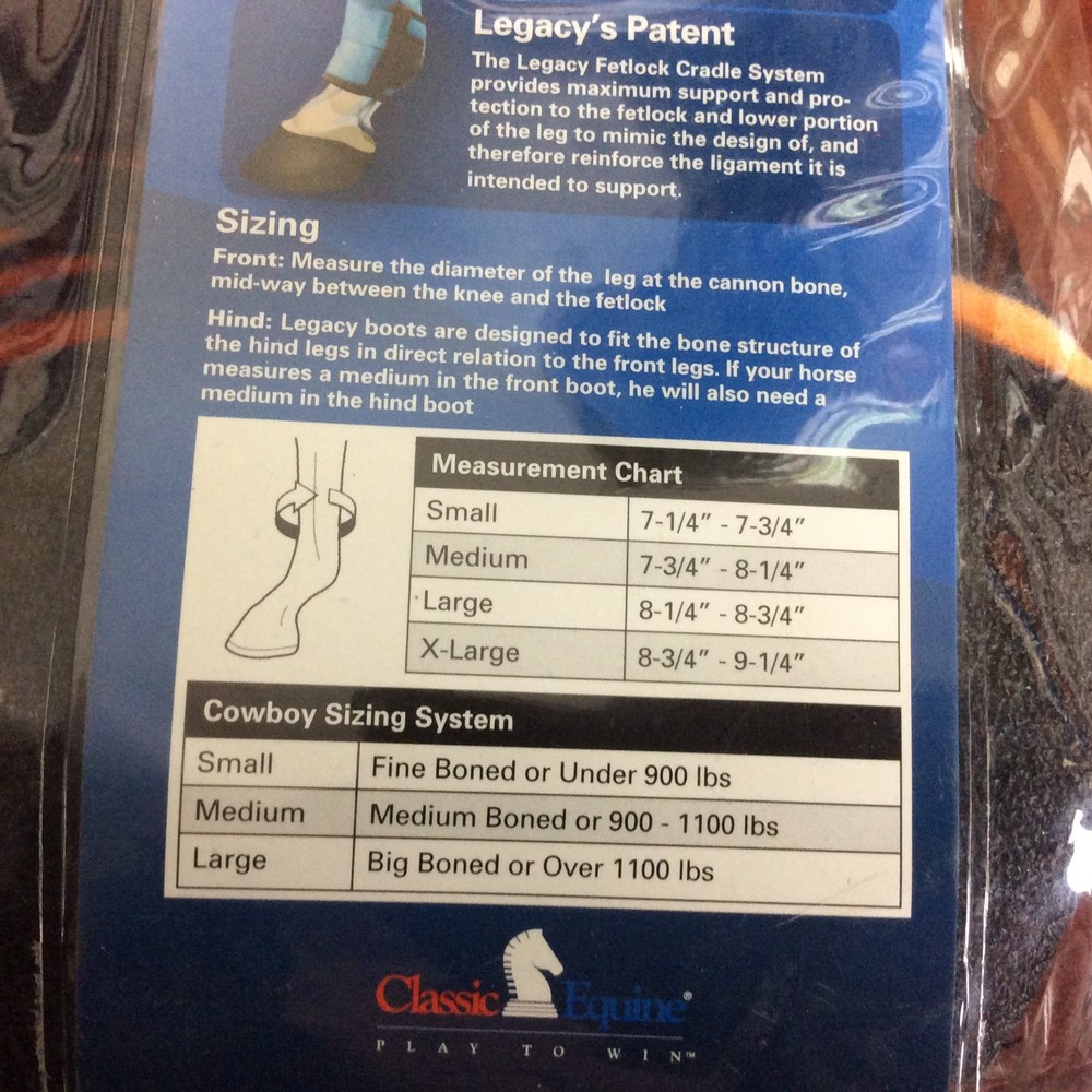 Legacy Protective Boot Classic Equine CLS100 Front Equibrand Large