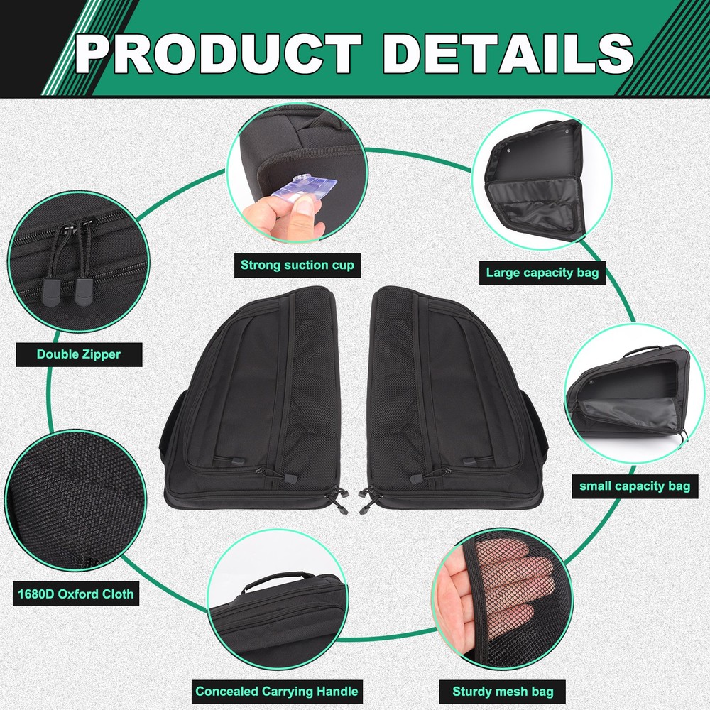 2PCS Black Tailgate Window Package Bag For Cadillac XT6 2020+