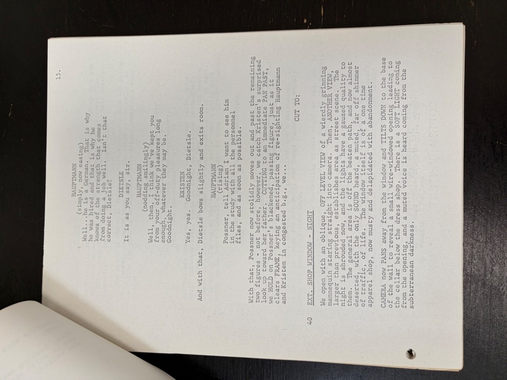 ALEJANDRO GRATTAN SCREENPLAY/SCRIPT MAELSTROM BASED ON "WHERABOUTS UNKNOWN" WWII