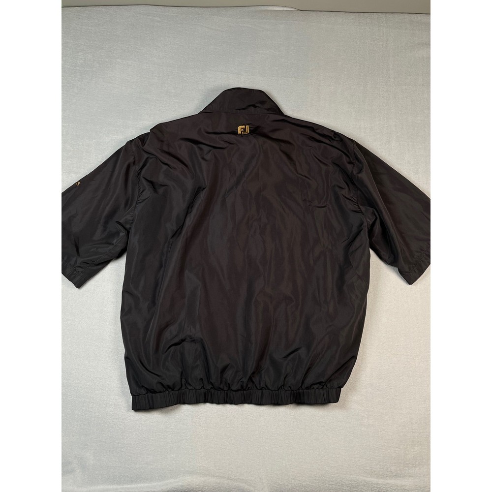 DryJoys FootJoy Pullover Jacket Men Medium Black Short Sleeve Golfcore