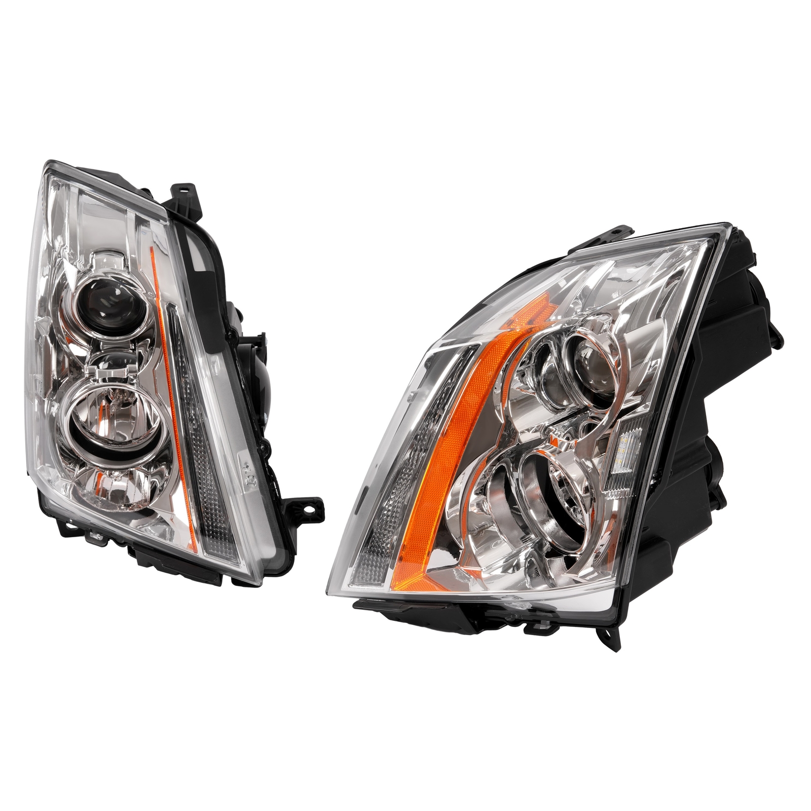 HECASA Halogen Pair Headlight For Cadillac CTS 08-15 Left and Right With Bulbs