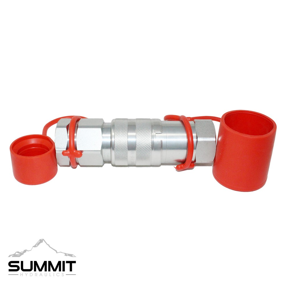 1” NPT High Flow Flat Face Hydraulic Quick Connect Coupler Set, 1” Body