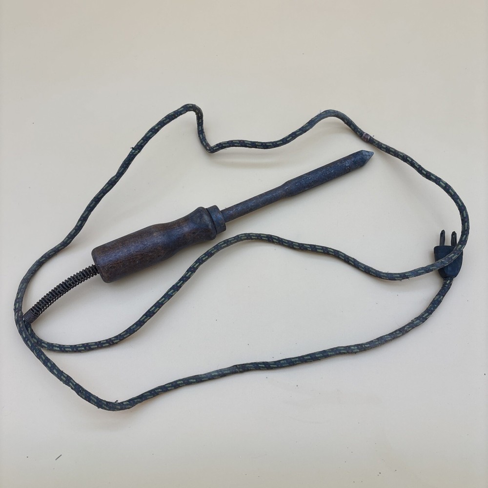 Vintage Soldering Iron Wood Handle TESTED WORKING