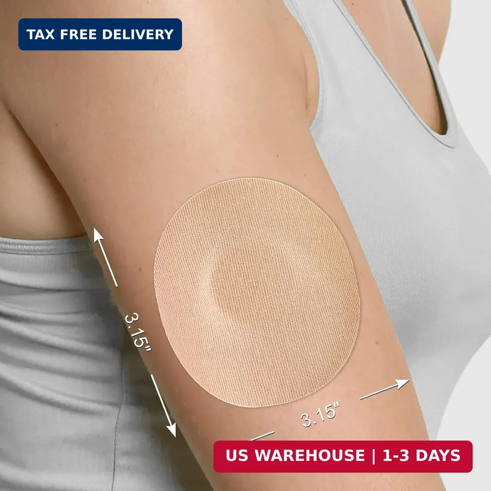 Libre Sensor Covers 25Pack Waterproof CGM Patch No Glue Center Beige