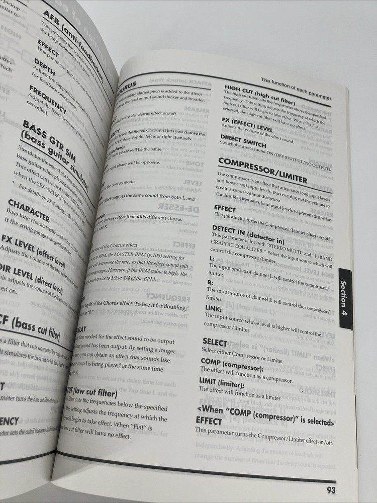 Instruction Manual for Boss Multi-Effects Vf-1 Processor. OEM. Fast Shipping.