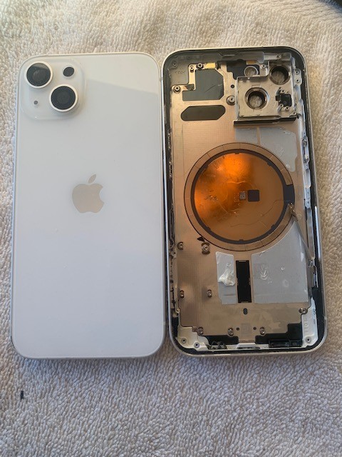 Apple iPhone 13 rear housing back glass chasis white (A )